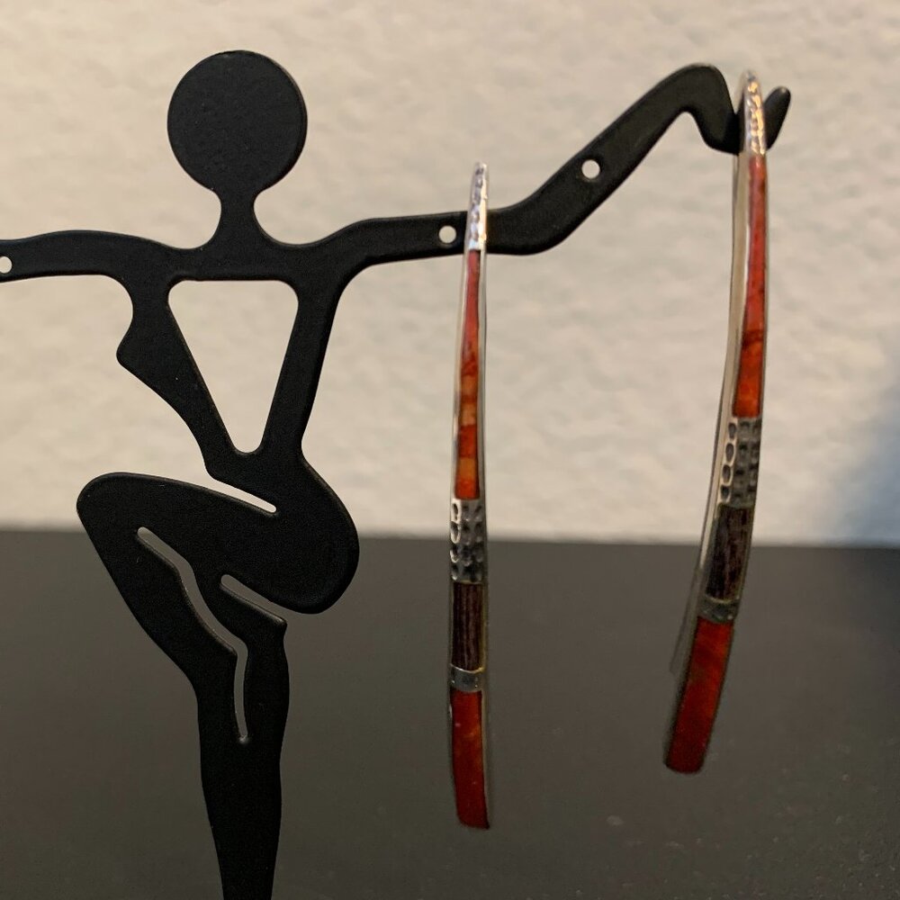 Silpada W1422 Sponge Coral, Hammered Sterling Silver and Wood Earrings on Wires